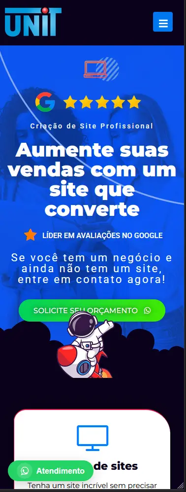 Navegação no site